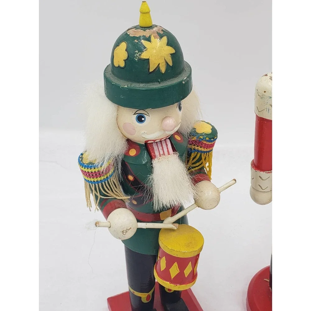 Vintage Nutcracker Set of 3 Made in China King Nutcracker, Female Queen, Drummer
